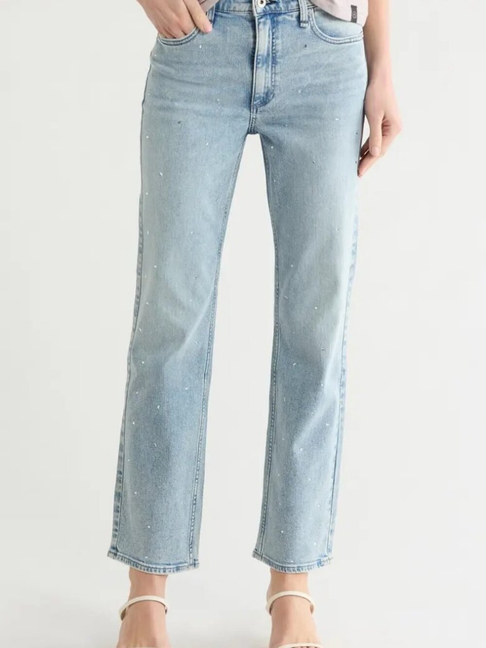 rag & bone Hattie Mid Rise Embellished Jeans Light Wash Size 23